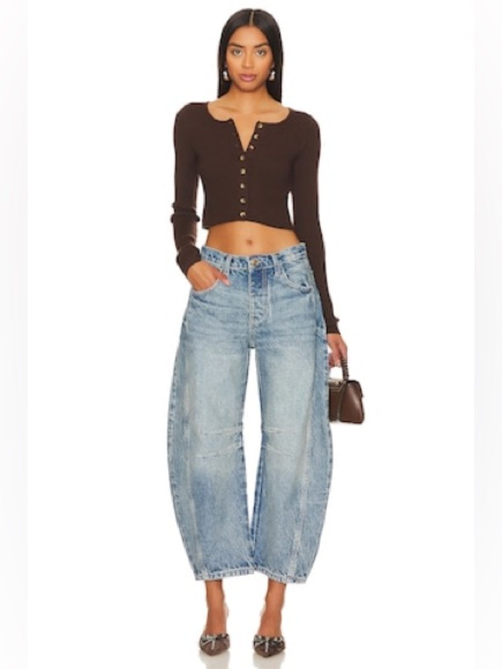 Free People We The Free “LuckYou” Button Fly Ankle Length High Rise Barrel Jeans